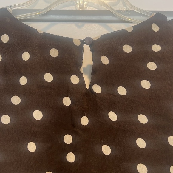 Tacera Brown and White polka dot Casual Dress size large. - Picture 9 of 10